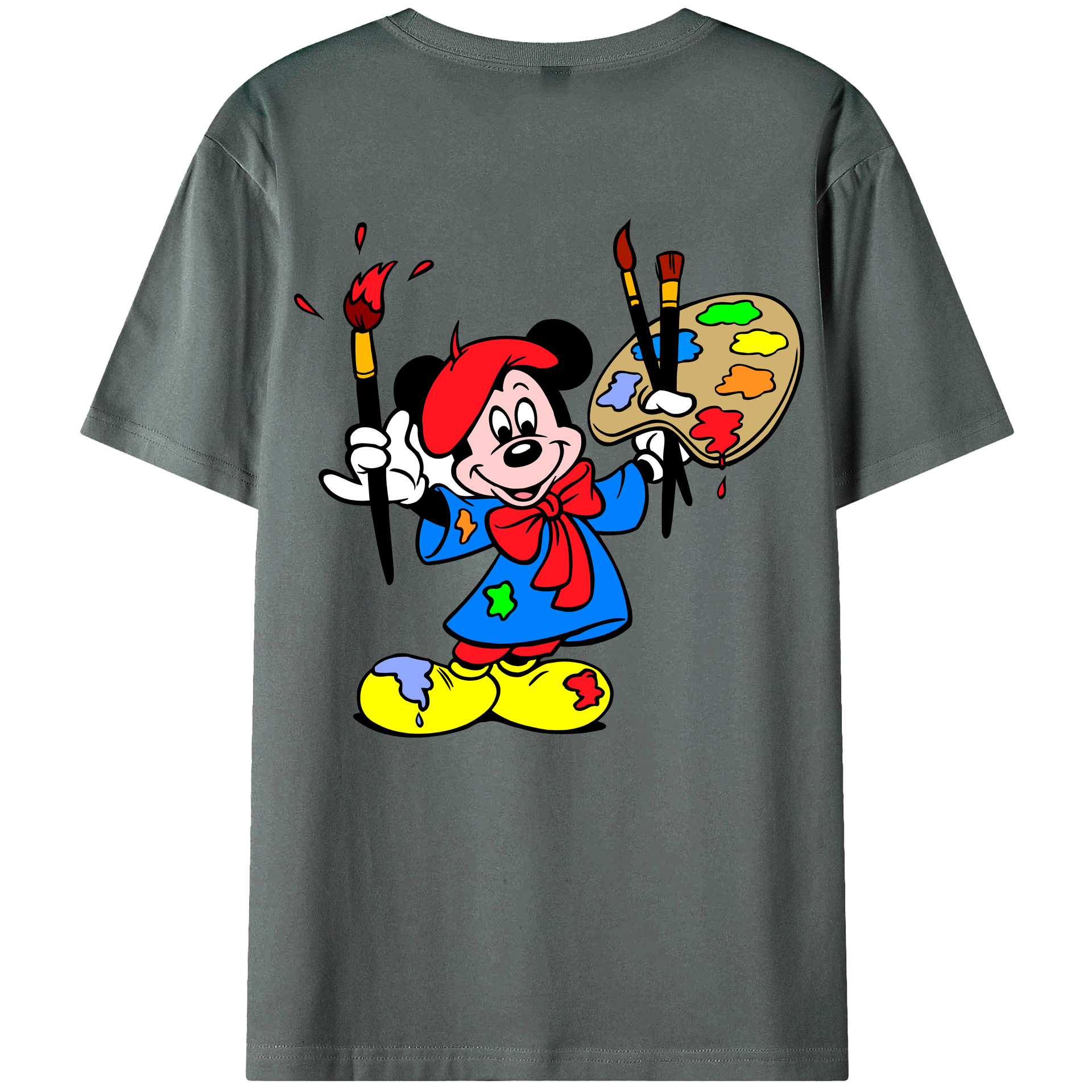 （画像用） ミッキーマウス Mickey Mouse 綿100％半袖Tシャツ（背面プリント）